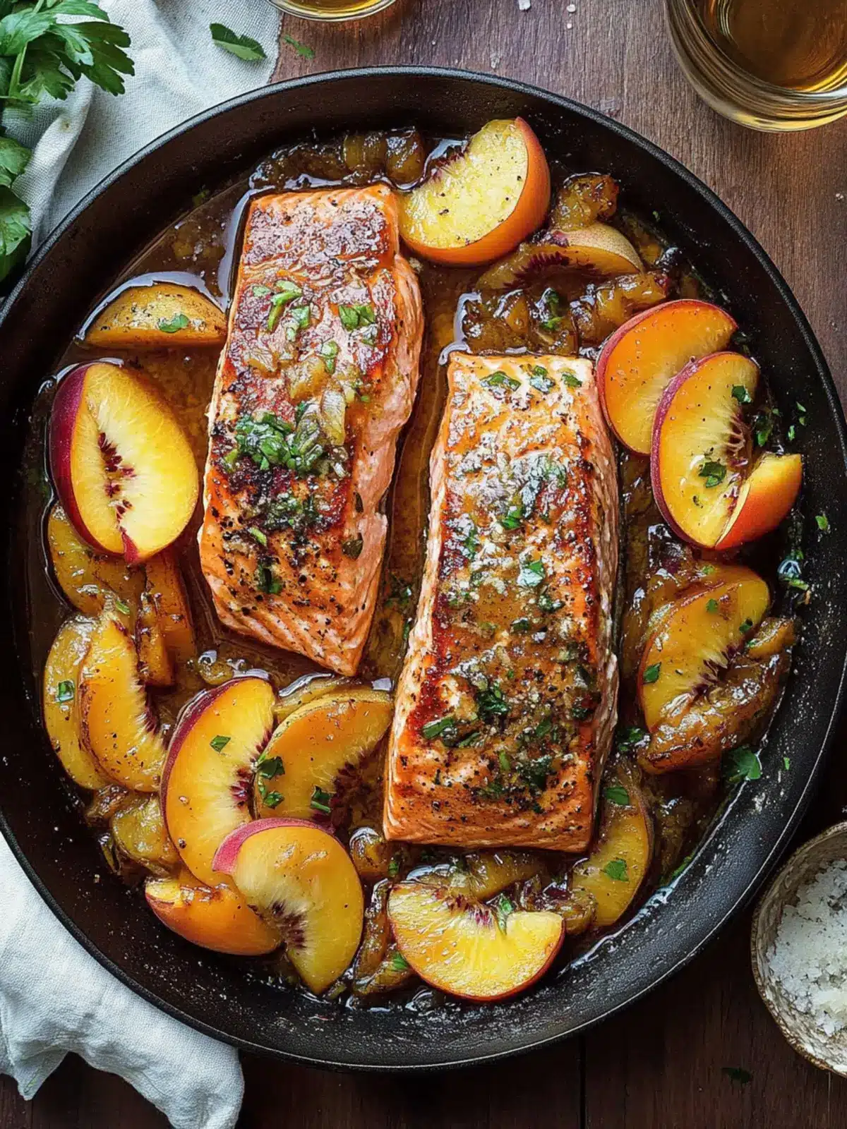 Bourbon Peach Roasted Salmon