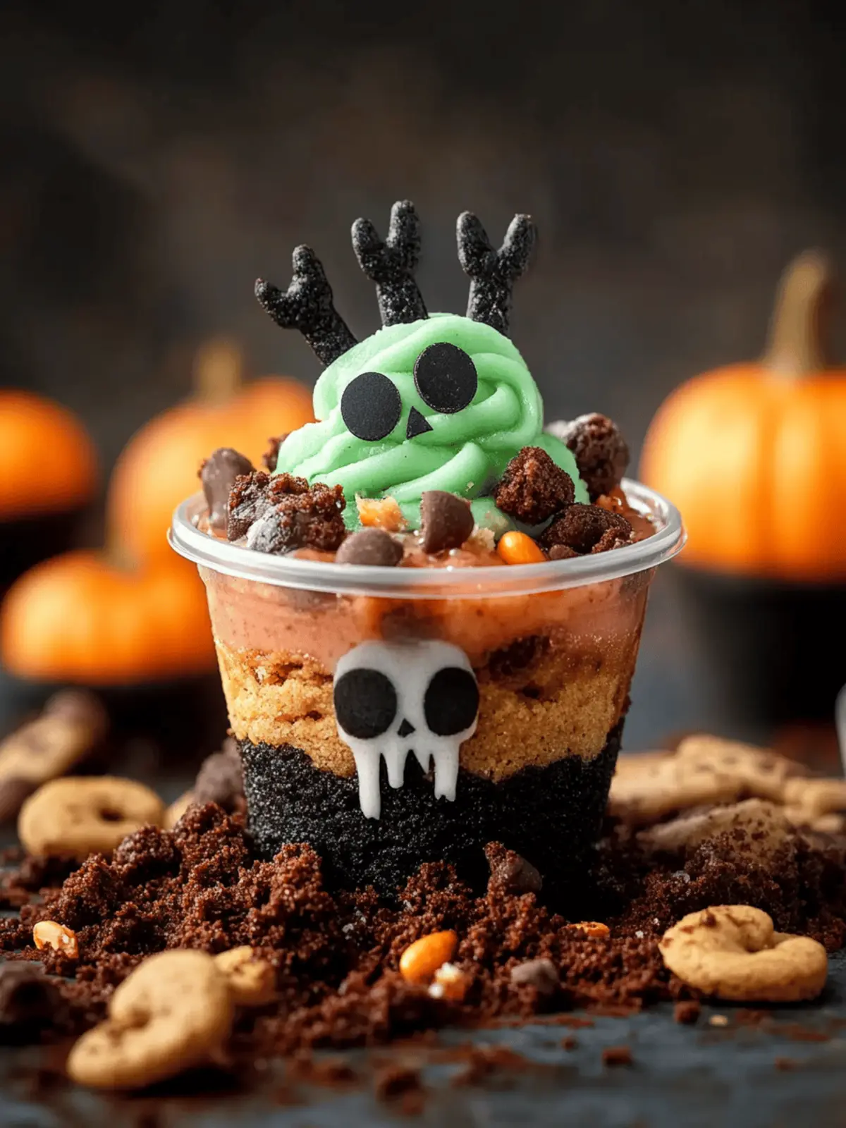 Graveyard Pudding Cookie Cups