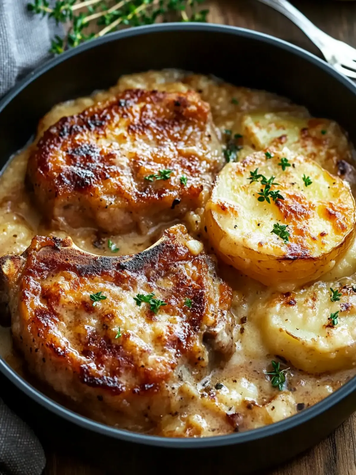 Smothered Pork Chop and Scalloped Potato Cozy Casserole Delight 2 Smothered Pork Chop and Scalloped Potato