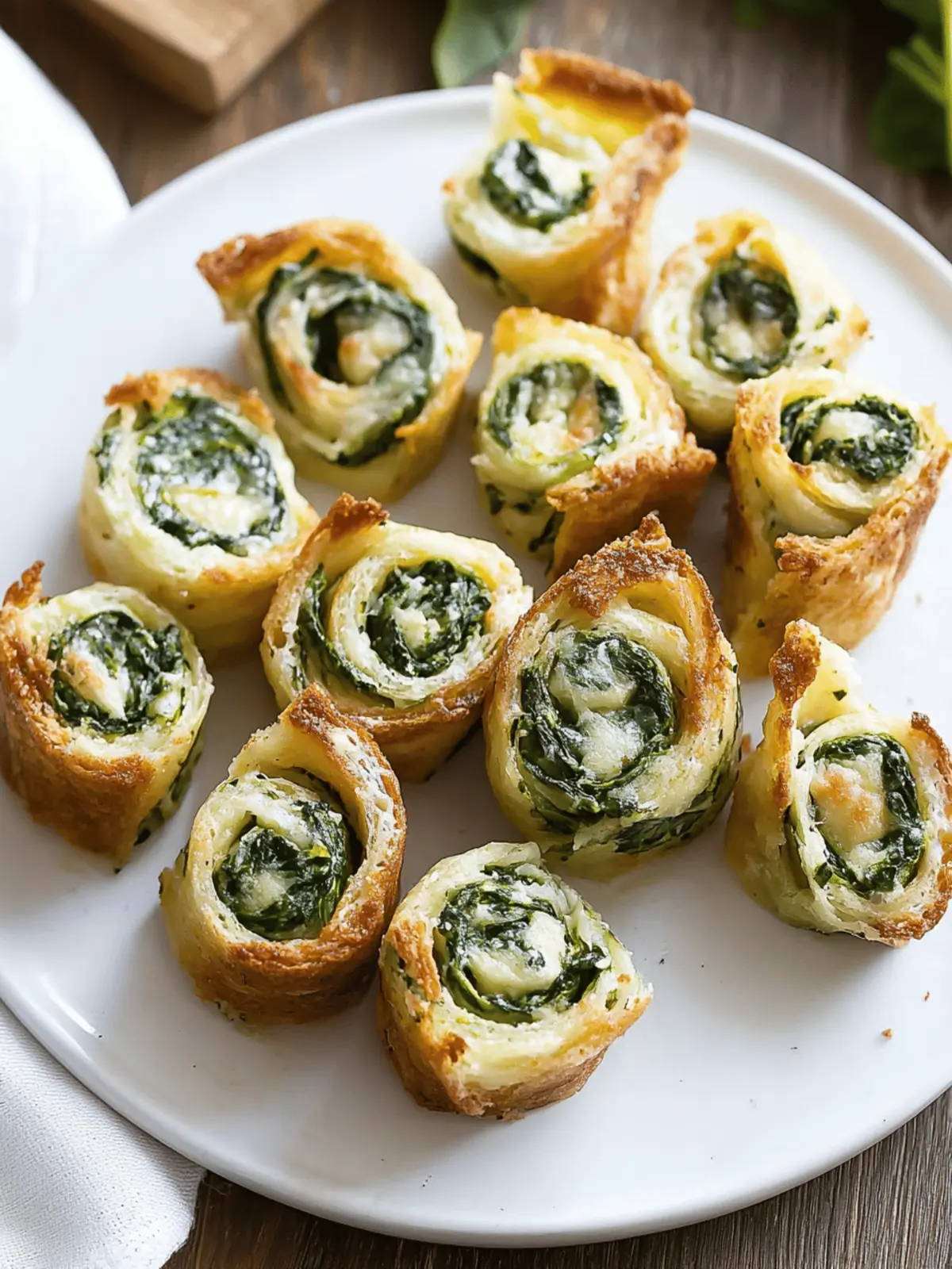 Spinach Dip in Bite-Sized Pinwheels