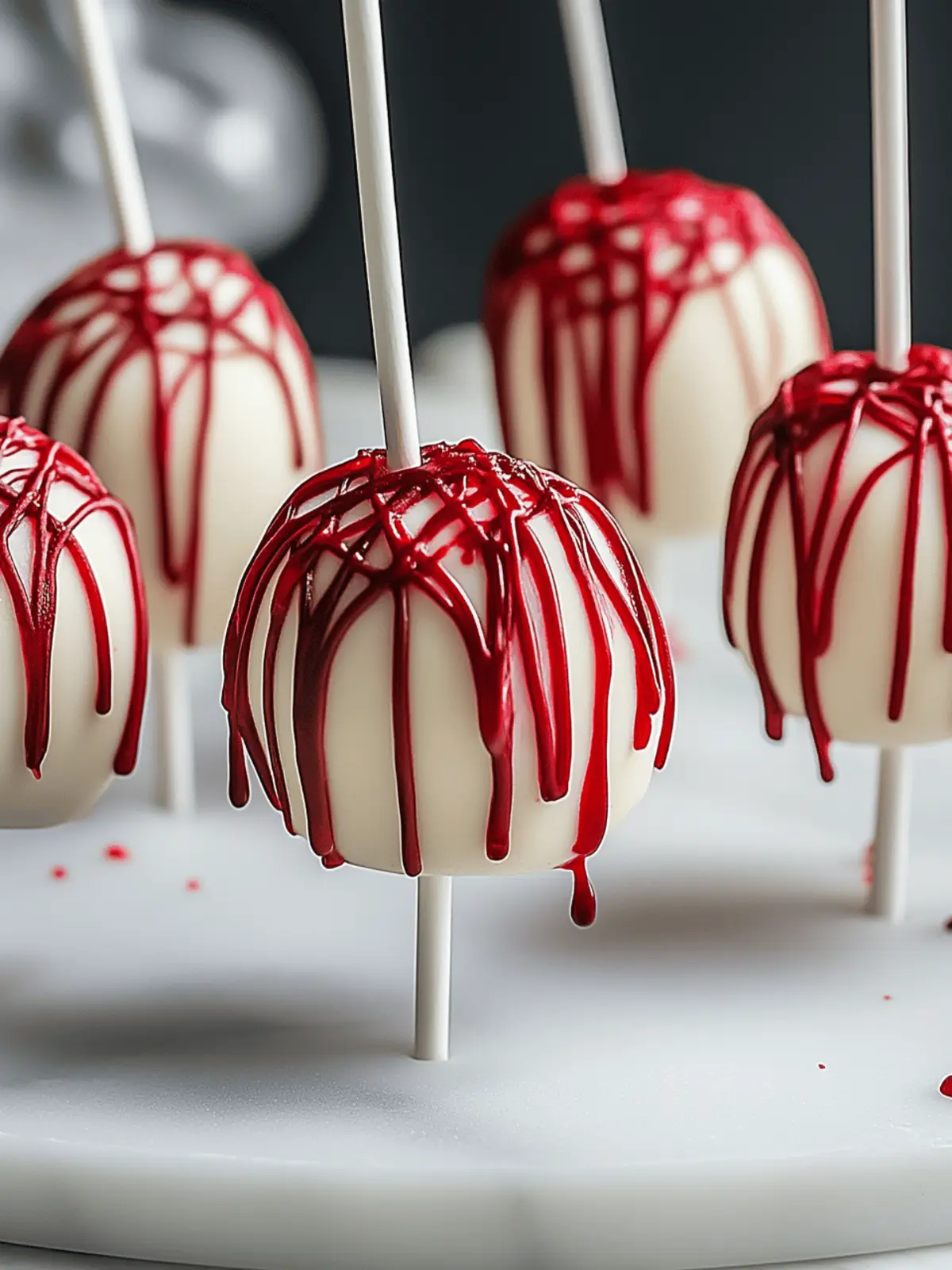 Bloody Red Velvet Cake Pops That Wow Every Party Guest! 4 Bloody Red Velvet Cake Pops