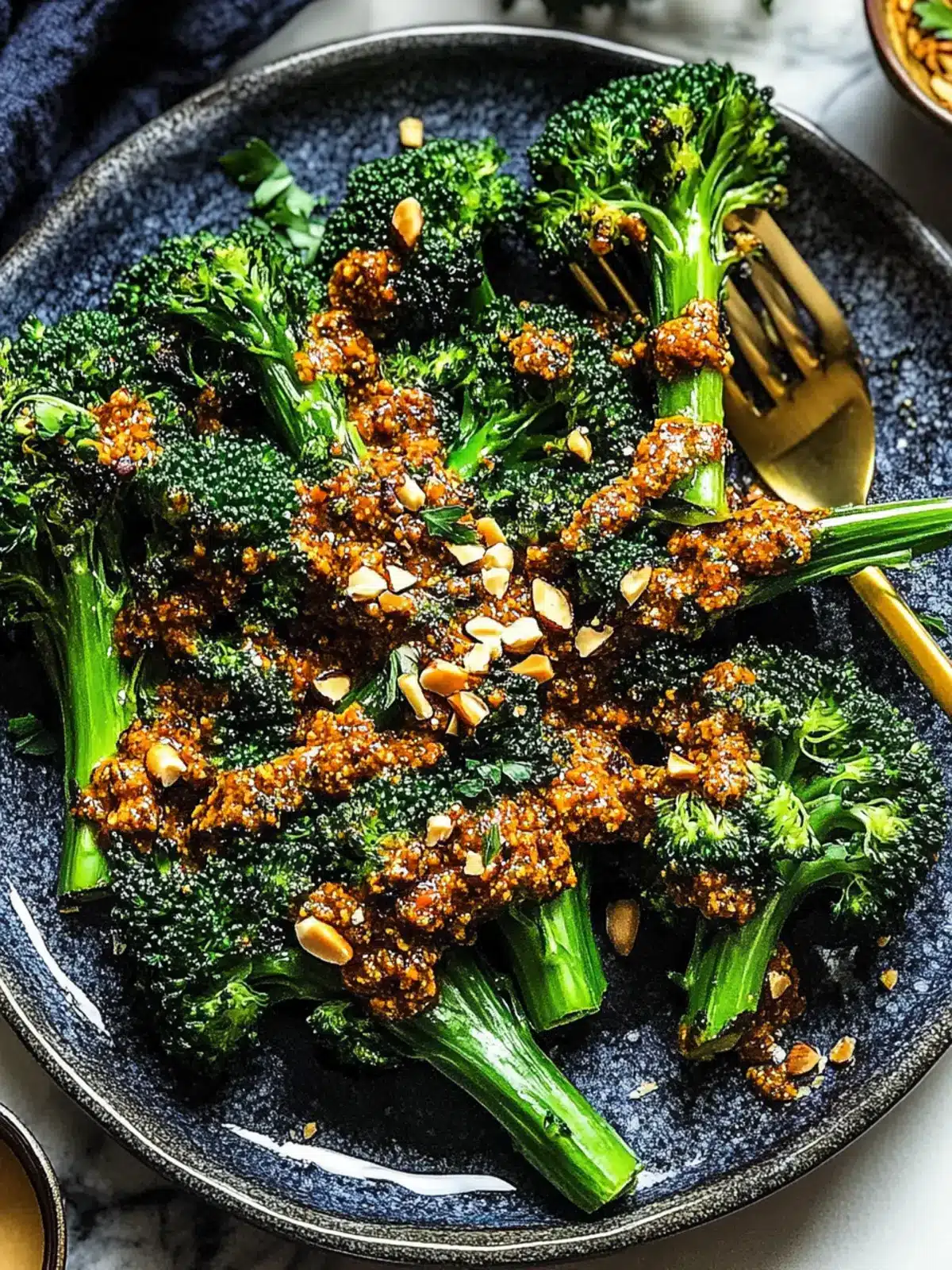 Charred Broccoli with Hazelnut Romesco