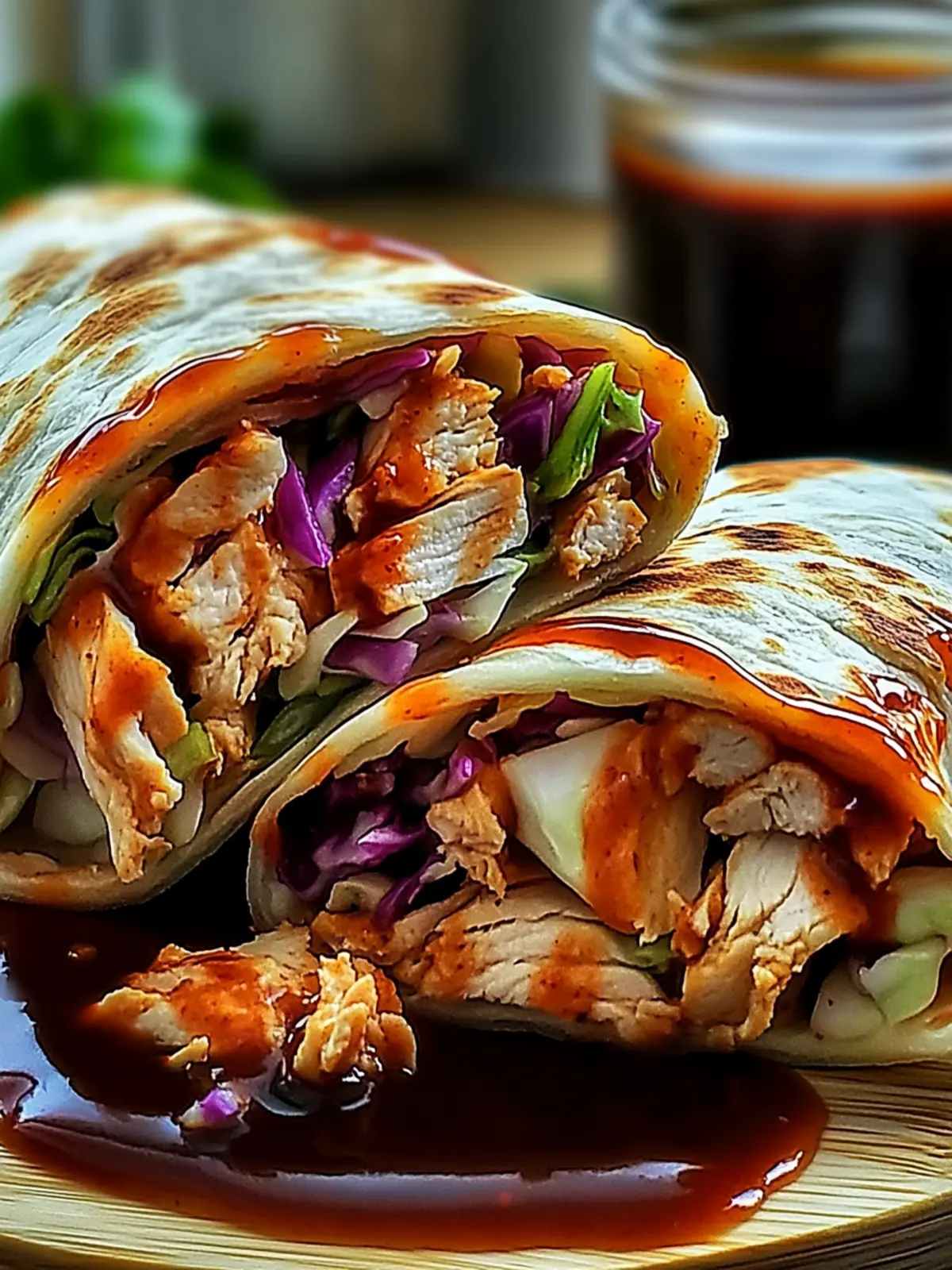 BBQ Chicken Coleslaw Wraps