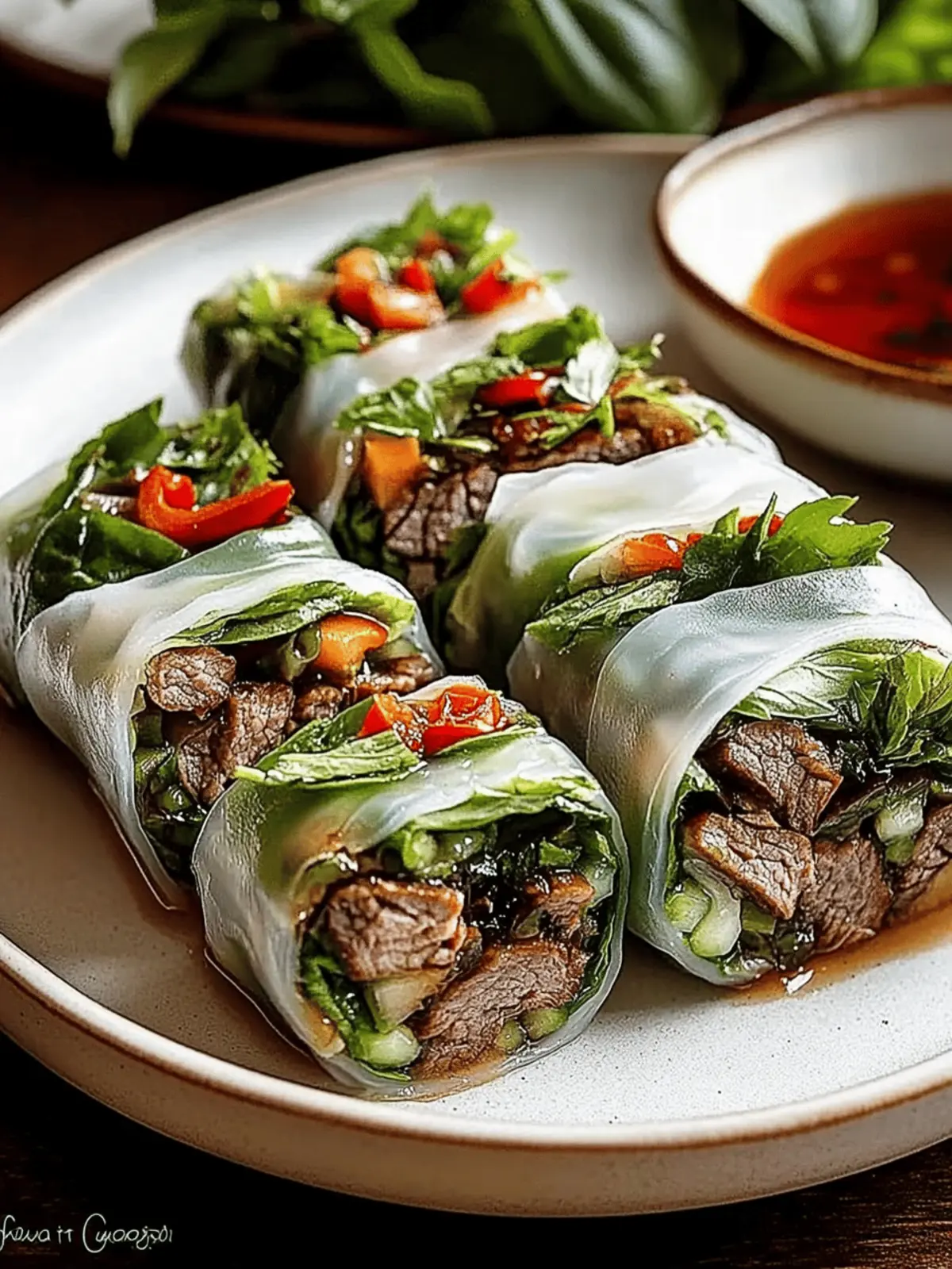 Thai Basil Beef Rolls