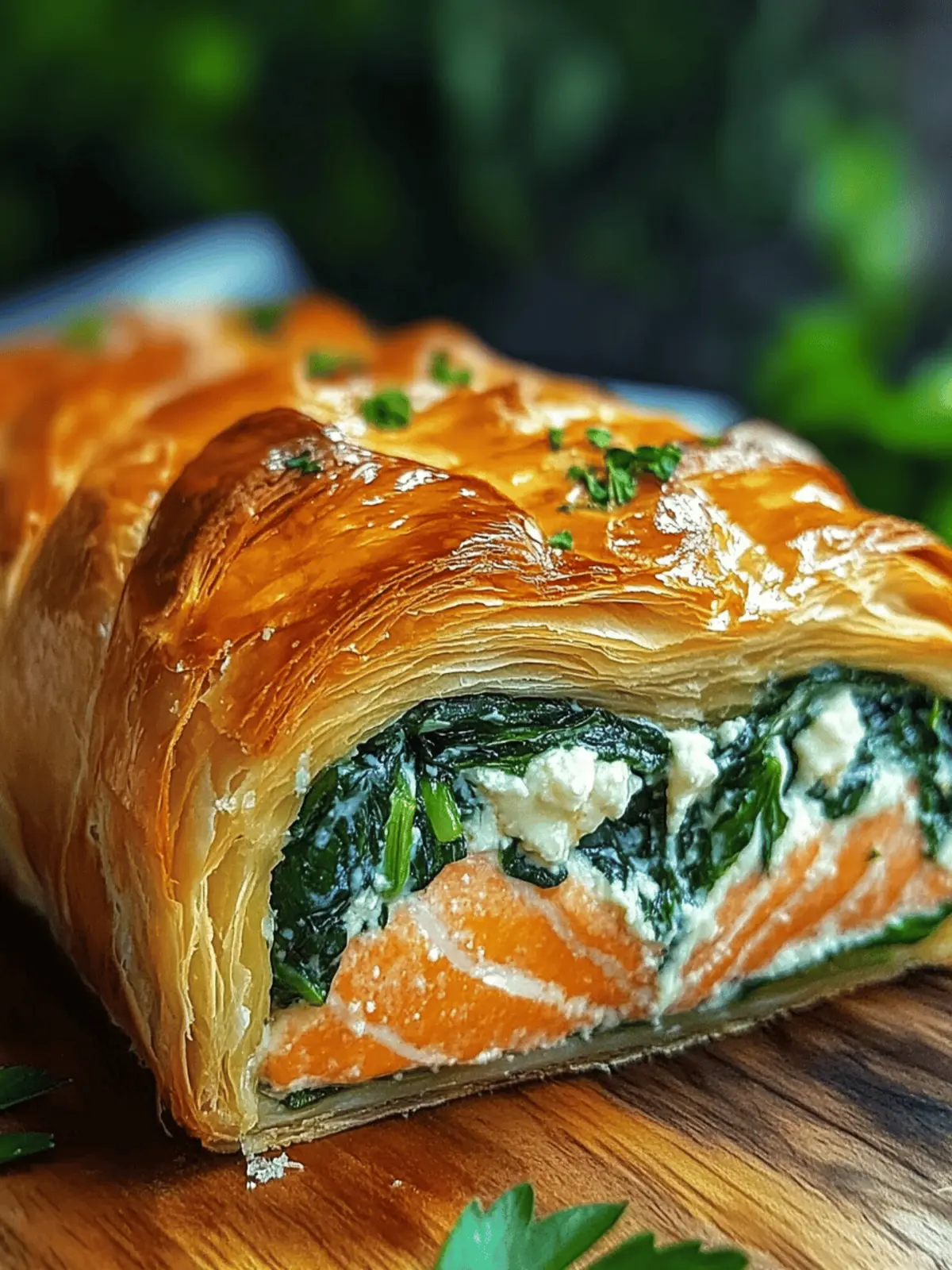 Spinach and Cheese Stuffed Salmon Wellington