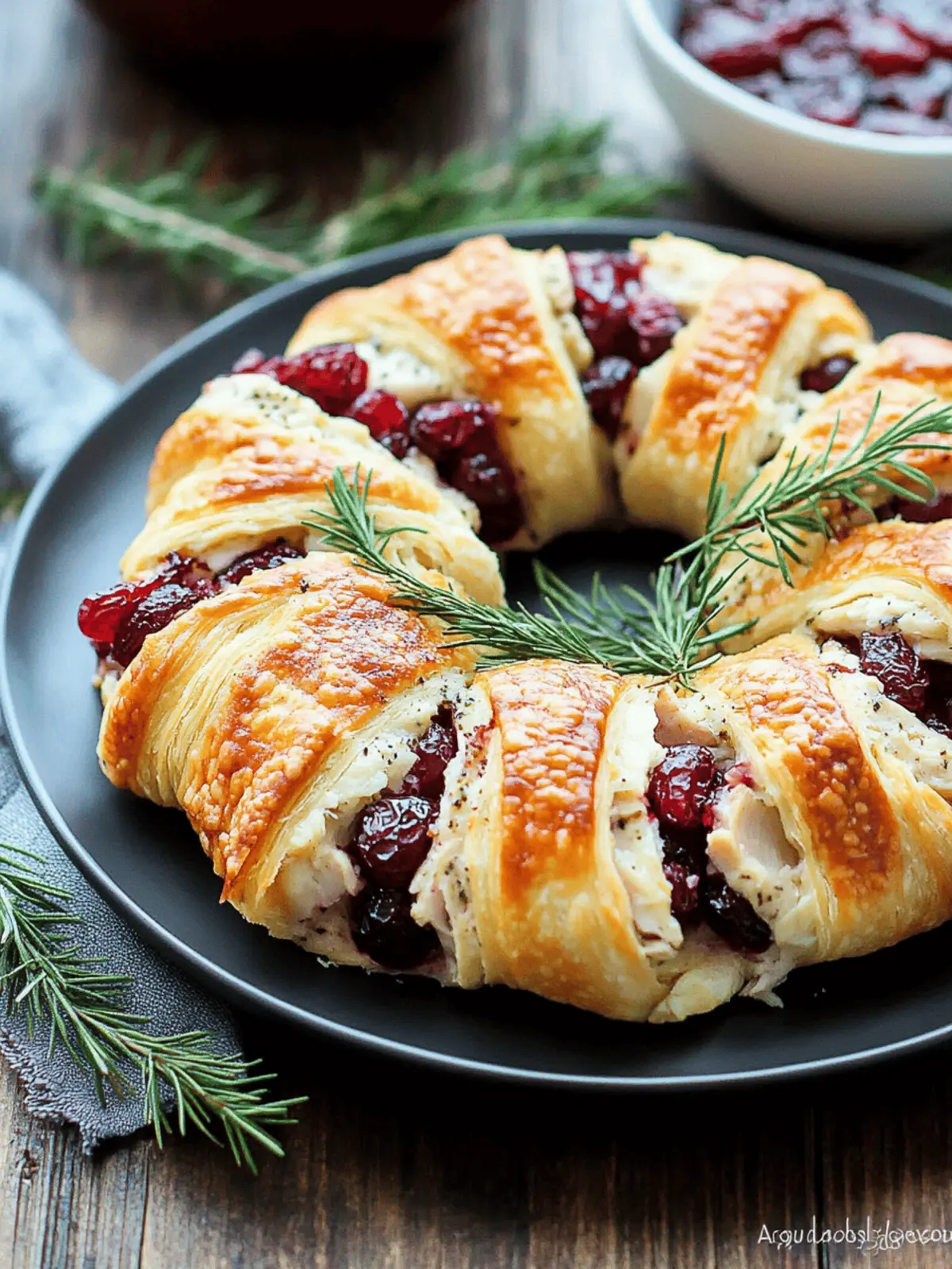 Turkey Cranberry Crescent Ring