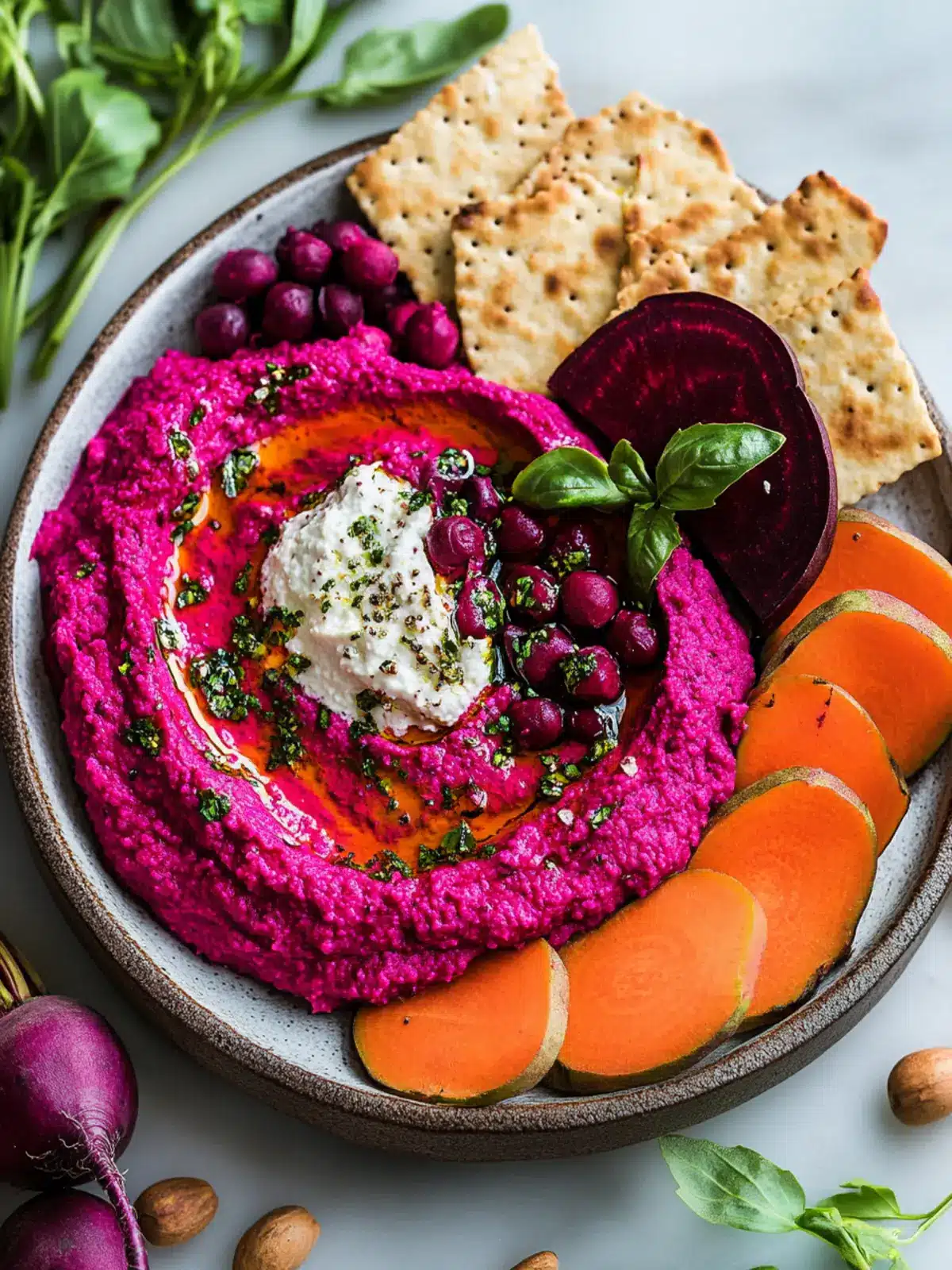 Delicious Beet Hummus Platter That Will Wow Your Guests 2 Beet Hummus Platter