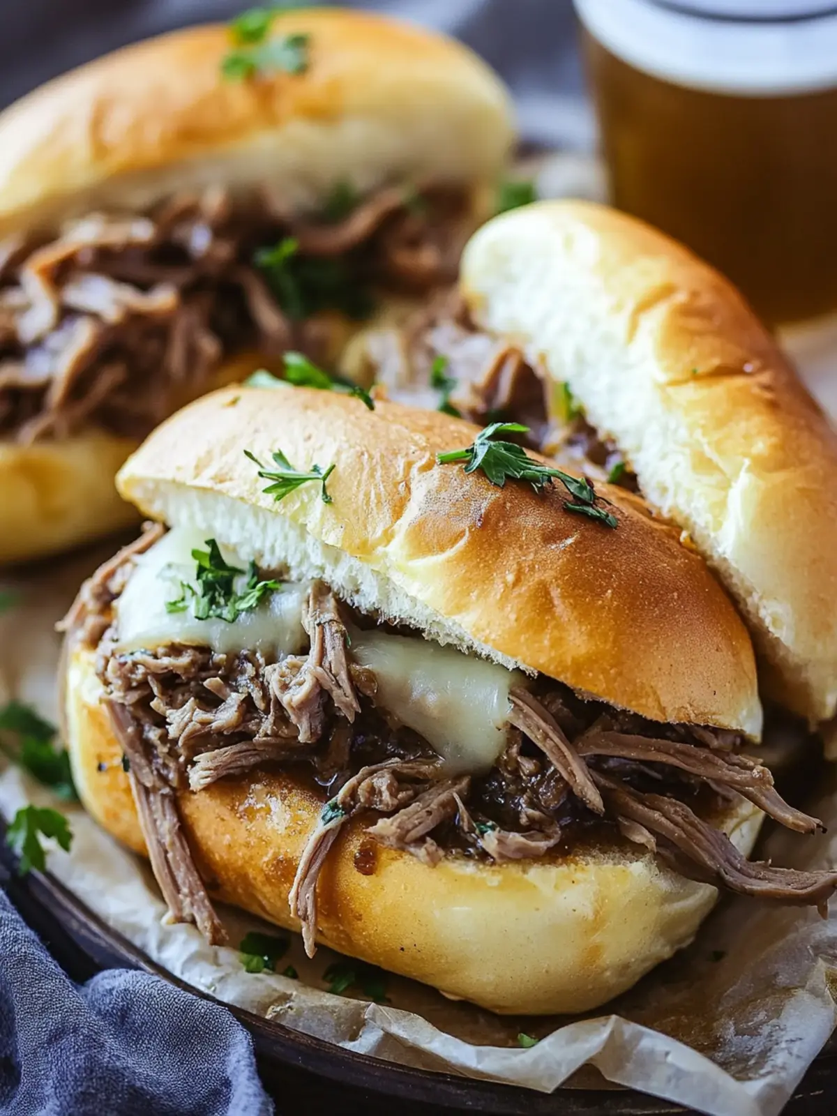 Crockpot French Dip Sandwiches