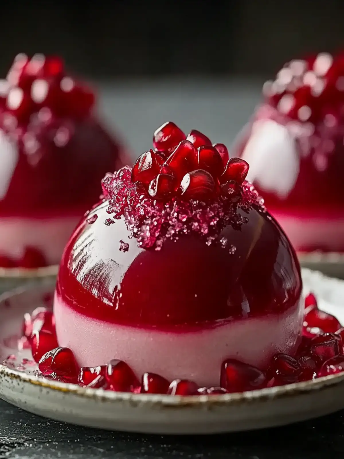 Irresistible Glossy Pomegranate Mousse Domes for Special Occasions 2 Glossy Pomegranate Mousse Domes