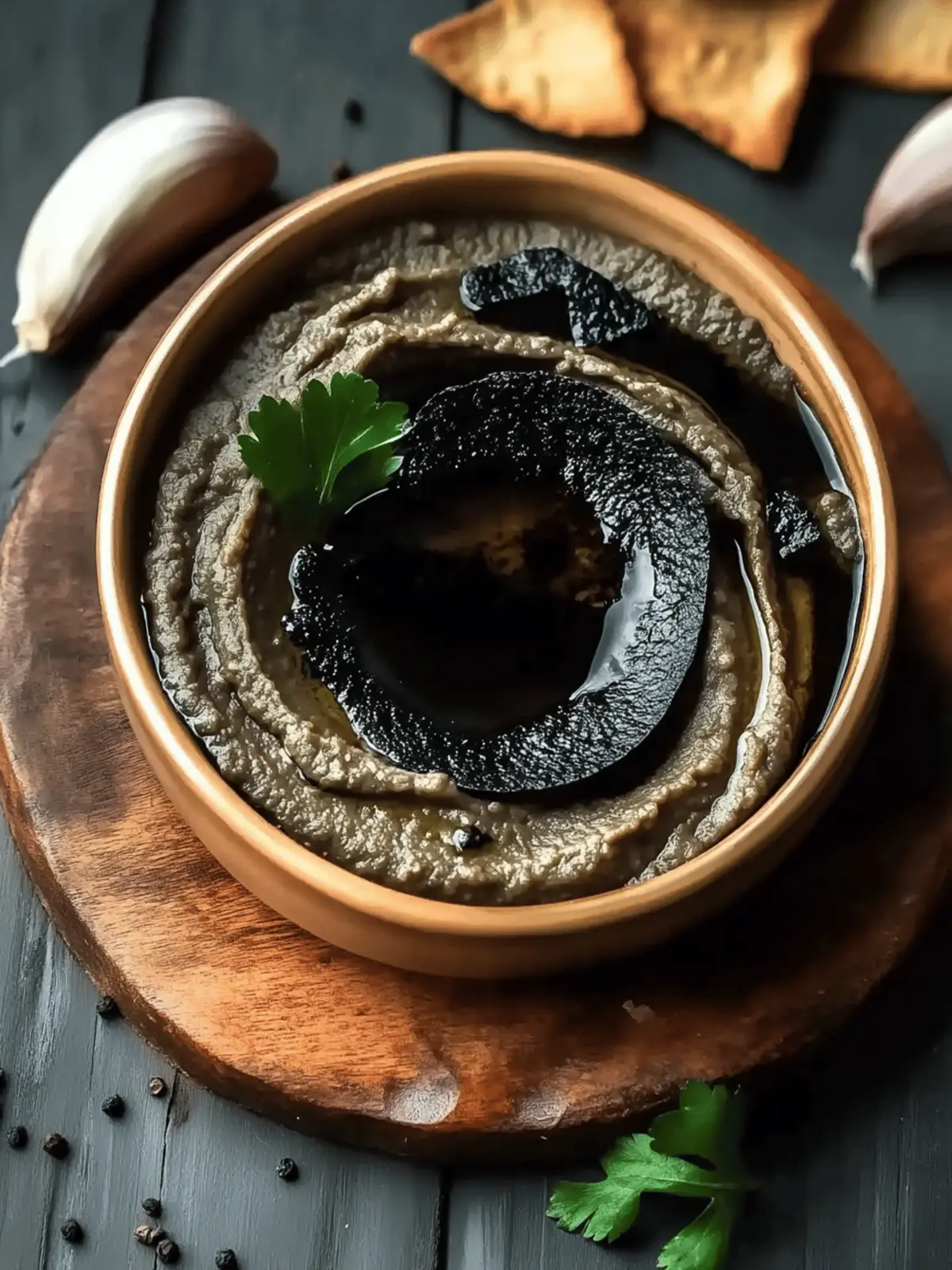 Mysterious Black Garlic Hummus