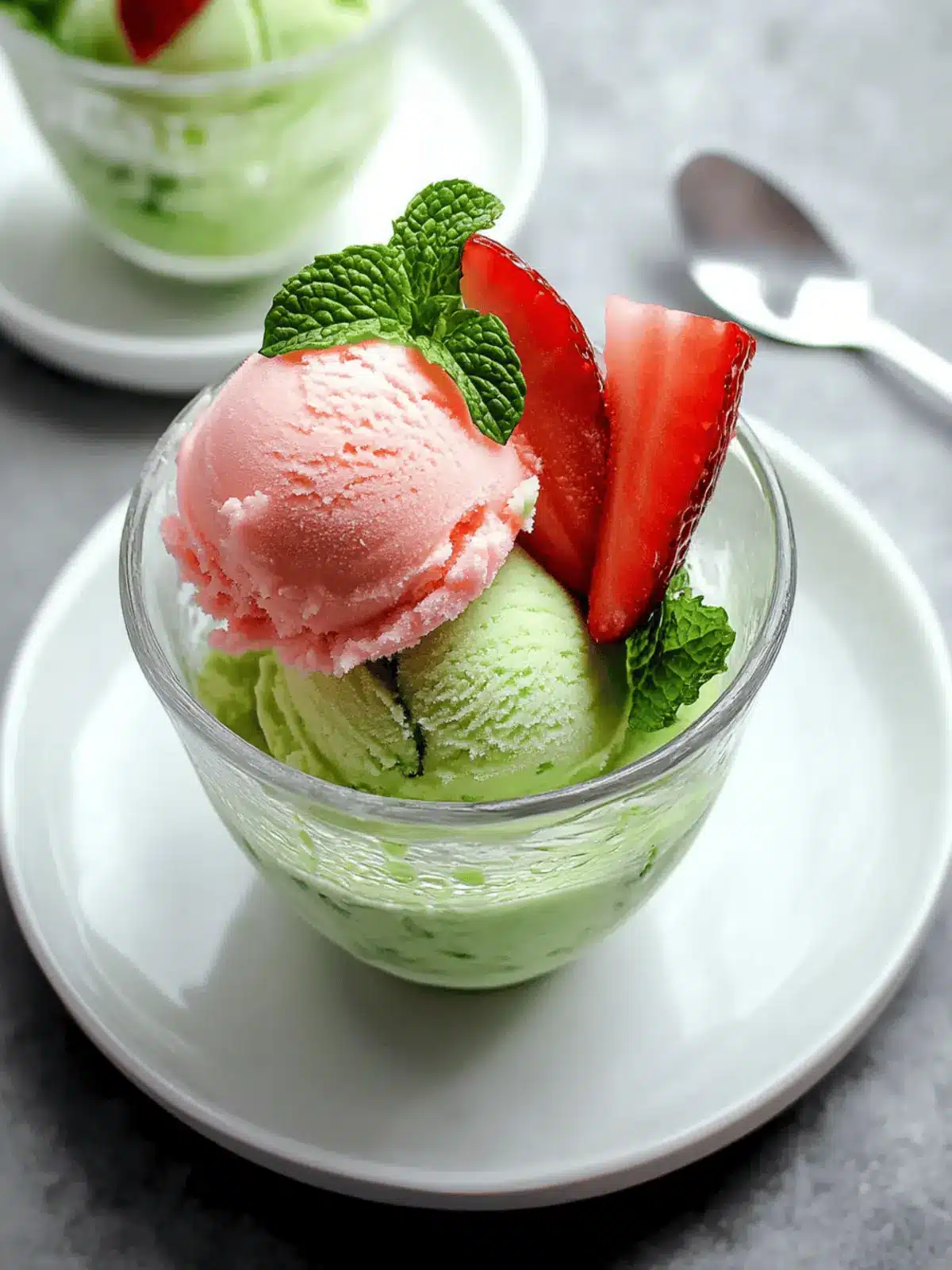 Delicious Fresh Mint Ice Cream with a Salted Watermelon Twist 4 Fresh Mint Ice Cream