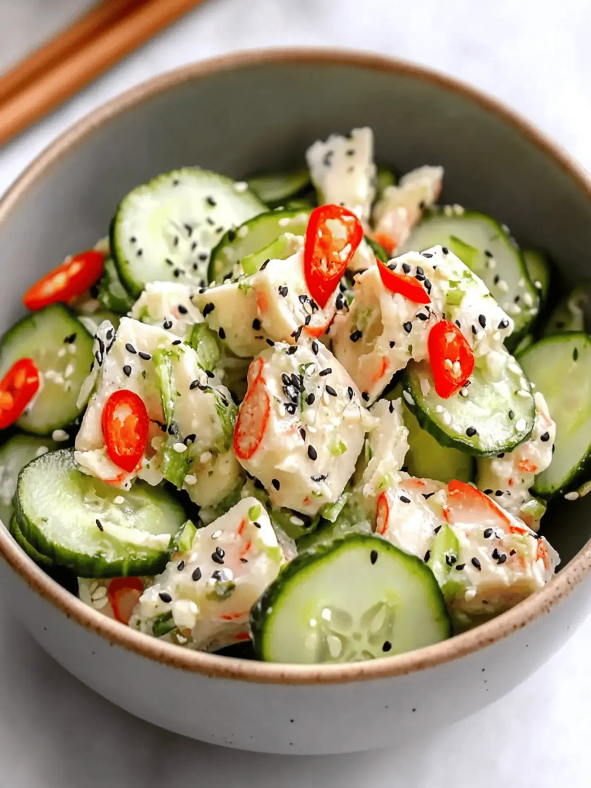California Roll Cucumber Salad: Light, Fresh, and Delicious! 3 California Roll Cucumber Salad: Light, Fresh, and Delicious!