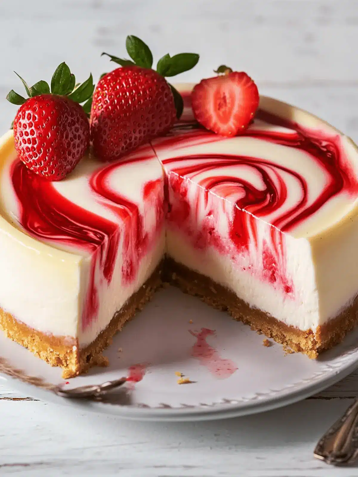 Strawberry Swirl Cheesecake