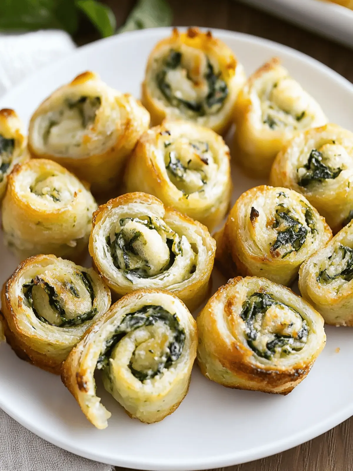Spinach Dip in Bite-Sized Pinwheels